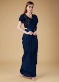 Blue Contemporary Saree in Imported with Sequins Work - 2