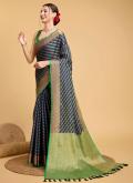 Blue Patola Silk Jacquard Work Classic Designer Saree - 3