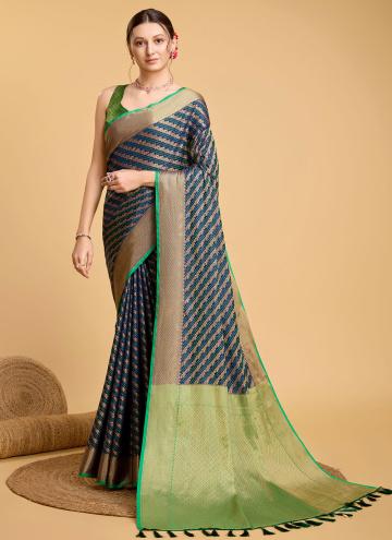 Blue Patola Silk Jacquard Work Classic Designer Saree