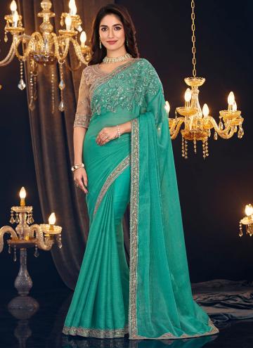 Blue Shimmer Georgette Embroidered Classic Designe