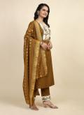 Brown color Cotton  Salwar Suit with Designer - 3