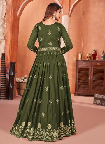 Charming Green Art Silk Embroidered Salwar Suit