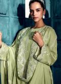 Charming Green Silk Embroidered Salwar Suit - 1