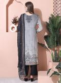 Charming Grey Muslin Embroidered Trendy Salwar Kameez - 2