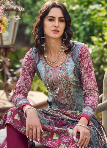 Charming Multi Colour Cotton Lawn Digital Print Trendy Salwar Kameez for Ceremonial