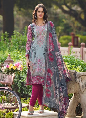 Charming Multi Colour Cotton Lawn Digital Print Trendy Salwar Kameez for Ceremonial