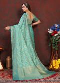 Classic Designer Saree in Turquoise Enhanced with Woven - 2