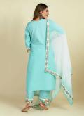 Cotton  Designer Salwar Kameez in Blue Enhanced with Designer - 2
