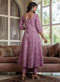 Cotton  Designer Salwar Kameez in Pink Enhanced with Floral Print - 2