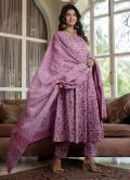 Cotton  Designer Salwar Kameez in Pink Enhanced with Floral Print - 3