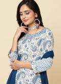 Cotton  Trendy Salwar Suit in White Enhanced with Printed - 3