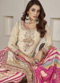 Cream color Chinon Trendy Salwar Kameez with Embroidered - 1