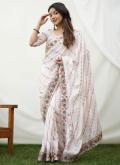 Cream Silk Embroidered Classic Designer Saree for Ceremonial - 2