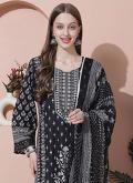 Digital Print Cotton  Black Salwar Suit - 1