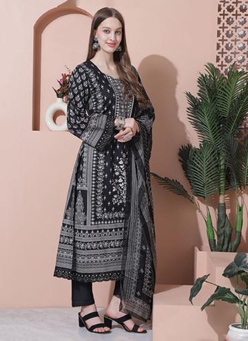 Digital Print Cotton  Black Salwar Suit