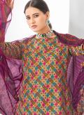 Digital Print Cotton  Purple Salwar Suit - 1