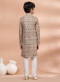 Digital Print Fancy Fabric Brown and Off White Kurta Pyjama - 2
