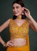 Embroidered Chinon Mustard Trendy Salwar Suit - 2