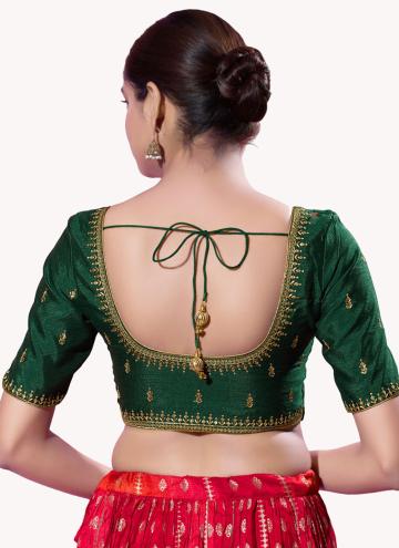 Embroidered Faux Georgette Green