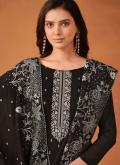 Embroidered Georgette Black Salwar Suit - 1