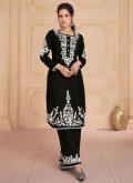 Embroidered Georgette Black Salwar Suit - 2
