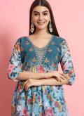 Embroidered Georgette Blue Trendy Salwar Kameez - 3
