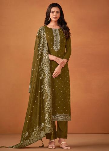 Embroidered Georgette Green Trendy Salwar Suit