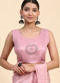 Embroidered Imported Pink Classic Designer Saree - 4