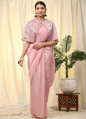 Embroidered Imported Pink Classic Designer Saree