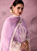 Embroidered Muslin Lavender Salwar Suit - 2