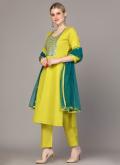Embroidered Rayon Green Salwar Suit - 2