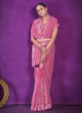 Embroidered Shimmer Peach Trendy Saree - 3