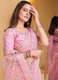 Embroidered Silk Rose Pink Trendy Saree - 1