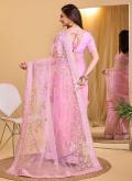 Embroidered Silk Rose Pink Trendy Saree - 2