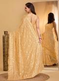 Fab Gold Organza Sequins Work Designer Saree for Ceremonial - 2