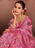 Fab Printed Silk Pink Designer Saree - 1