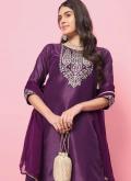 Fab Purple Silk Blend Embroidered Salwar Suit for Ceremonial - 3
