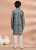 Fancy Fabric Kurta Pyjama in Multi Colour Enhanced with Digital Print - 2