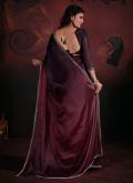 Georgette Contemporary Saree in Maroon Enhanced with Hand Work - 2