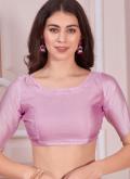 Georgette Satin Trendy Saree in Pink Enhanced with Cutwork - 3