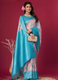Glorious Blue Silk Digital Print Contemporary Saree - 3