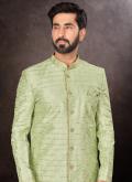 Glorious Digital Print Fancy Fabric Green Indo Western - 1