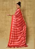 Glorious Digital Print Satin Red Contemporary Saree - 1