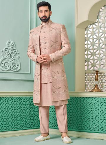 Glorious Pink Art Banarasi Silk Embroidered Indo W
