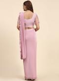 Glorious Pink Imported Embroidered Classic Designer Saree - 1