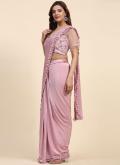 Glorious Pink Imported Embroidered Classic Designer Saree - 2