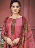 Glorious Pink Muslin Digital Print Salwar Suit for Casual - 1