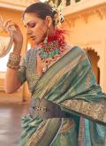 Glorious Printed Silk Green Classic Designer Saree - 1