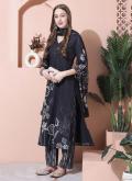 Gratifying Digital Print Cotton  Black Trendy Salwar Kameez - 4