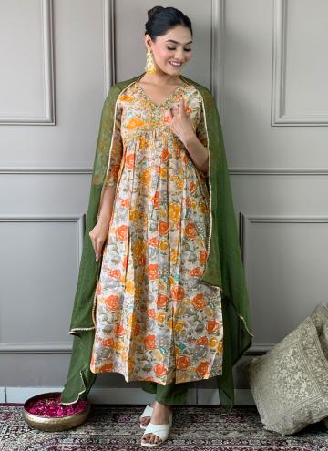 Gratifying Multi Colour Rayon Embroidered Salwar Suit